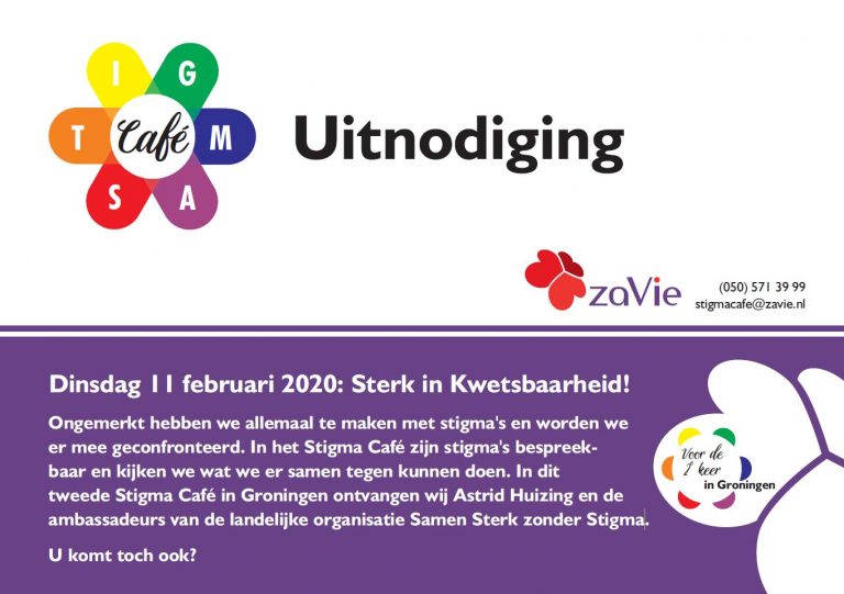 Voorkant uitnodiging Stigma Café 11 februari