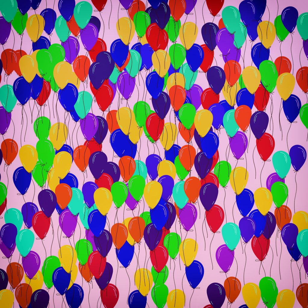 ballonnen in verschillende kleuren