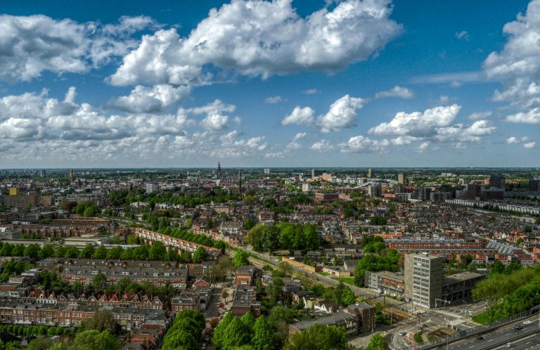 Luchtfoto van de stad Groningen