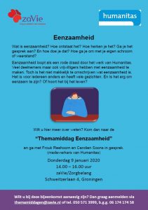 Afbeelding van de flyer van de themabijeenkomst. Bevat dezelfde informatie als de website